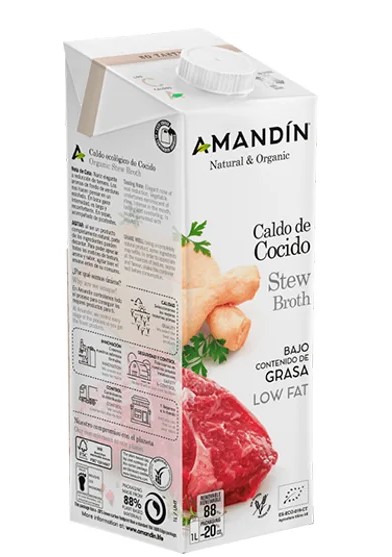 AMANDIN - 西班牙有機低脂無糖無麩質濃湯(1000ml) - 黃薑雞肉牛肉燉湯